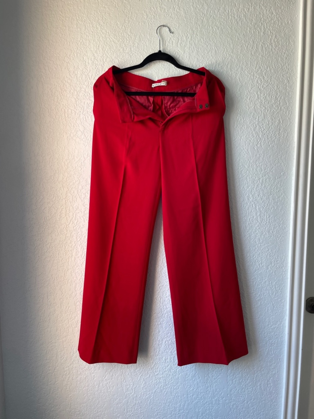 Alice + Olivia Vibrant Red Wide-Leg Trousers